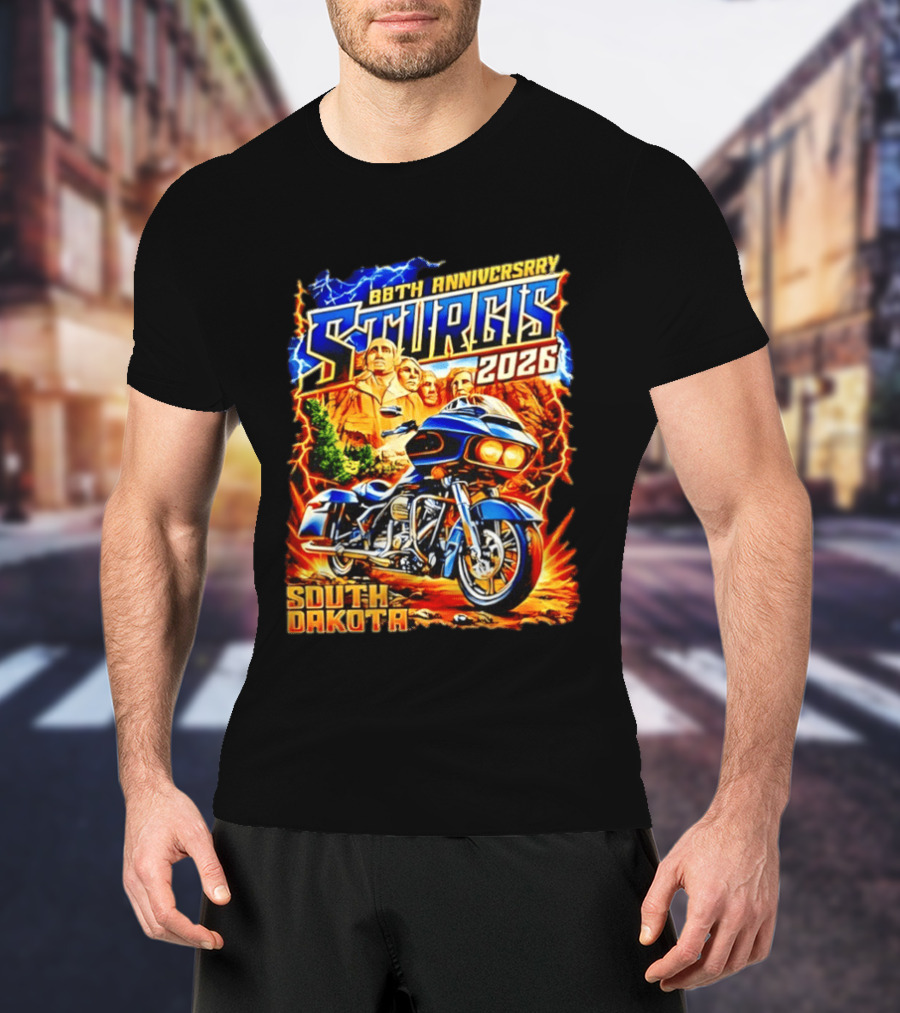 88th Anniversary Sturgis 2026 South Dakota Motorcycle Mount Rushmore T-Shirt