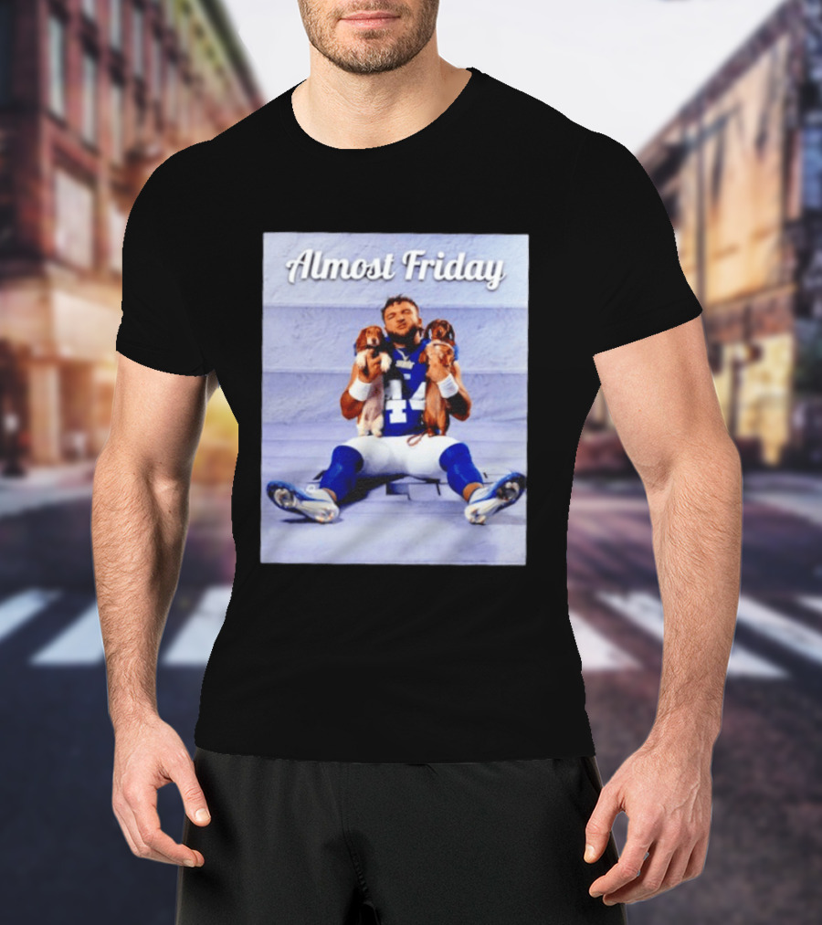 Almost Friday New York Giants 44 Football Player With Dogs T-Shirt