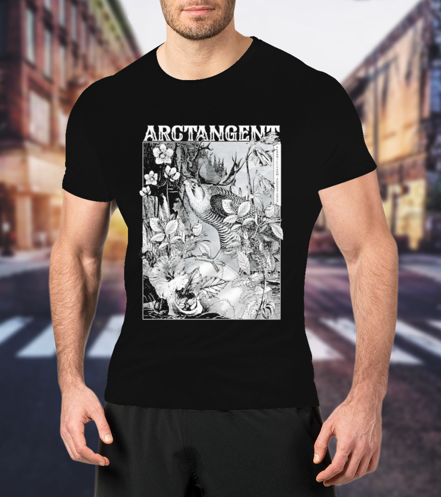 Arctangent Fernhill Farm Festival 2026 Bird Antlers Floral T-Shirt