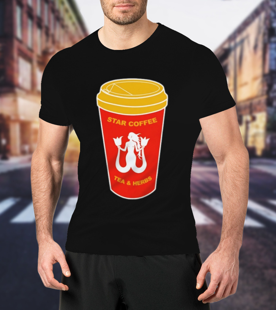 Star Coffee Tea & Herbs Mermaid Cup T-Shirt