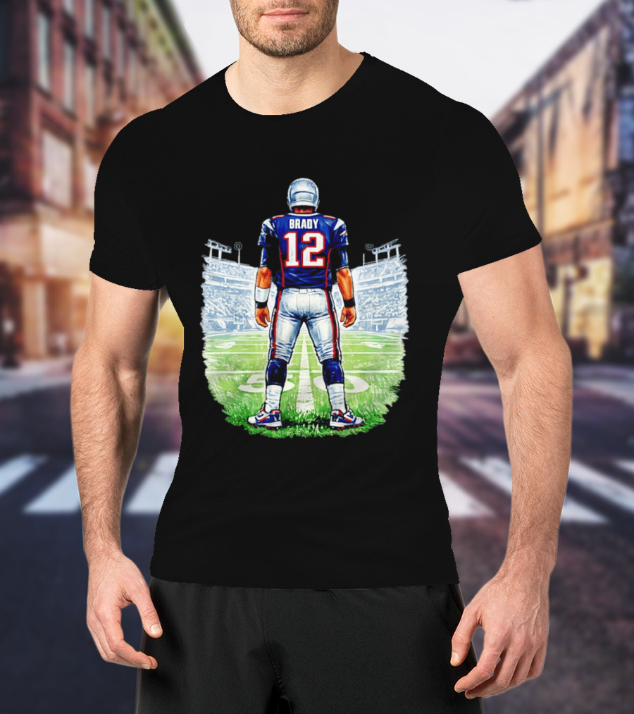 Brady 12 New England Patriots Football Stadium Back View T-Shirt