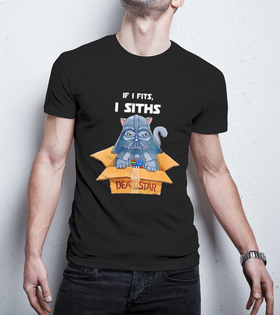 If I Fits I Siths Darth Vader Cat In Death Star Box T-Shirt