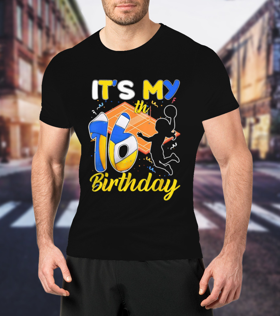 It's My 16th Birthday Volleyball Court T-Shirt