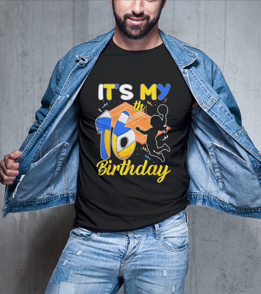 It's My 16th Birthday Volleyball Court T-Shirt