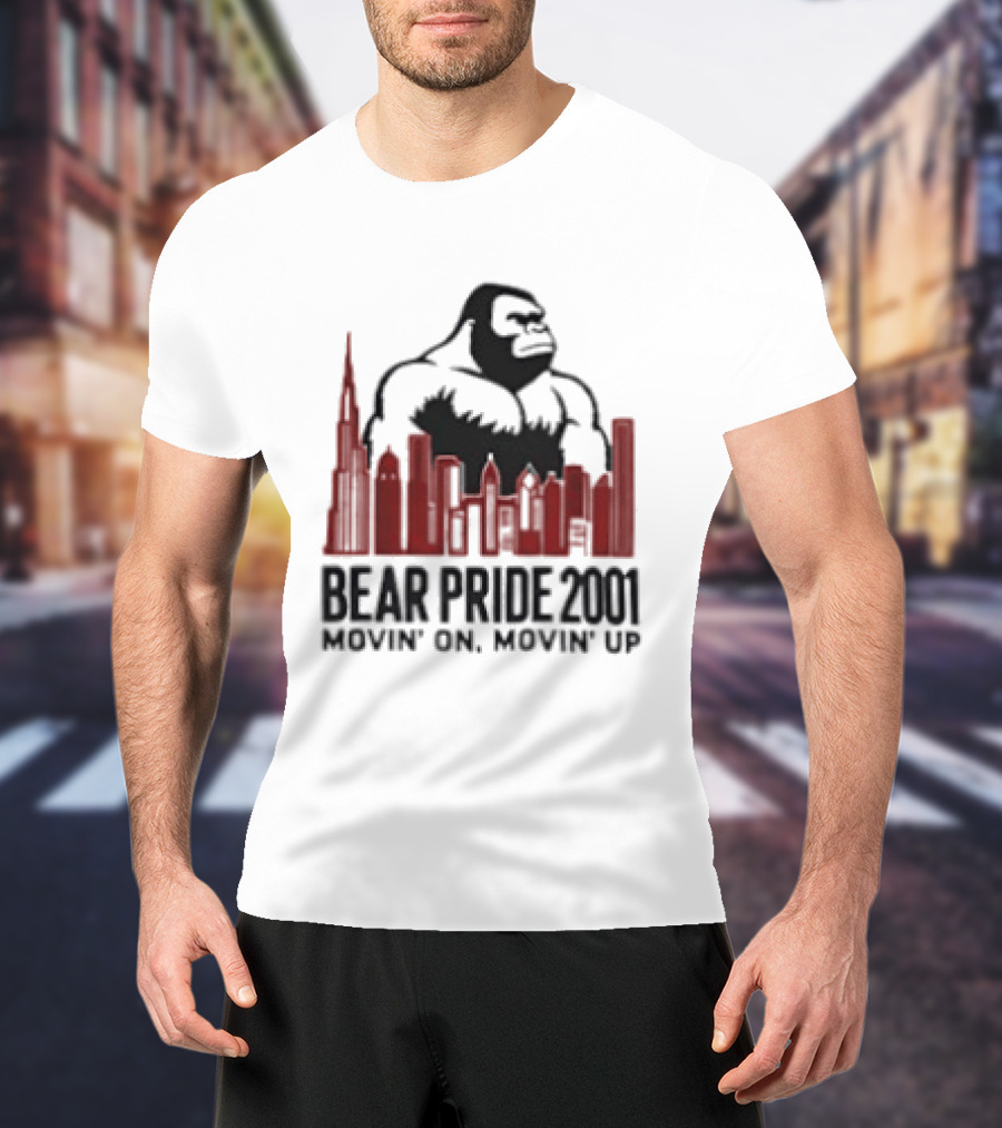 Bear Pride 2001 Movin' On Movin' Up Gorilla Skyline Cityscape T-Shirt