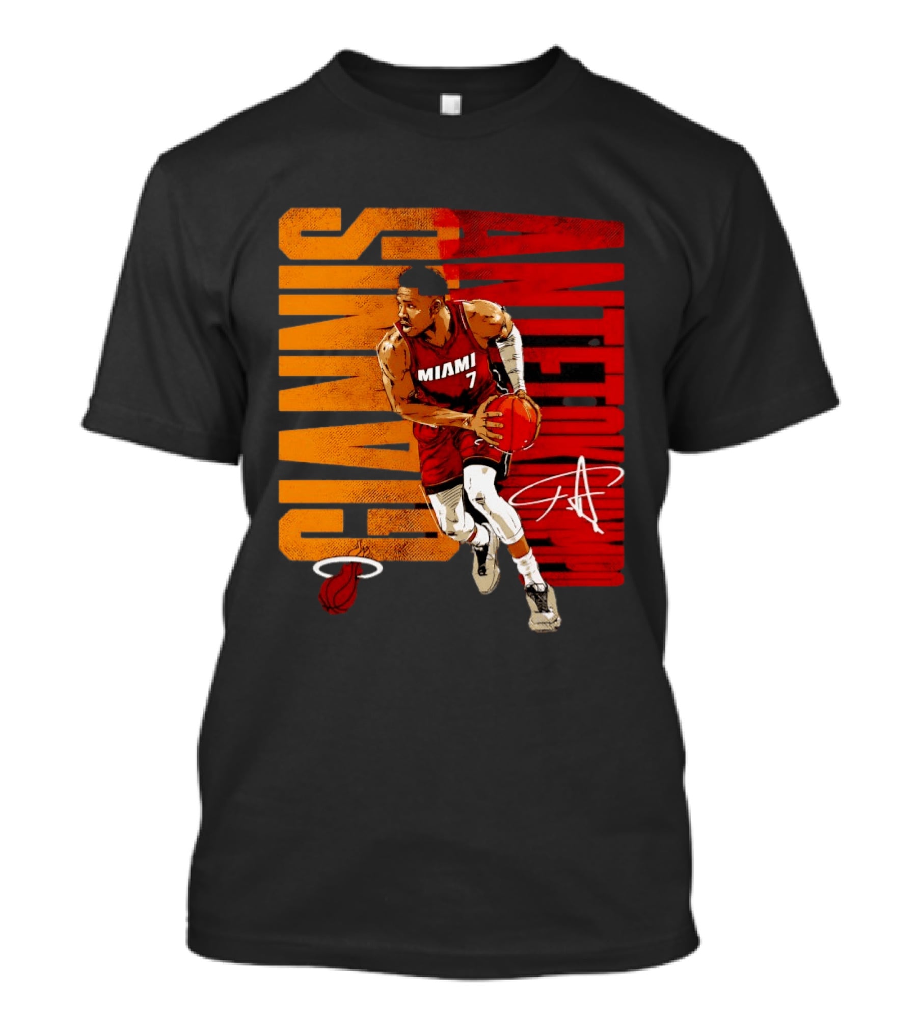 Giannis Antetokounmpo Miami 7 Basketball Running Miami Heat T-Shirt