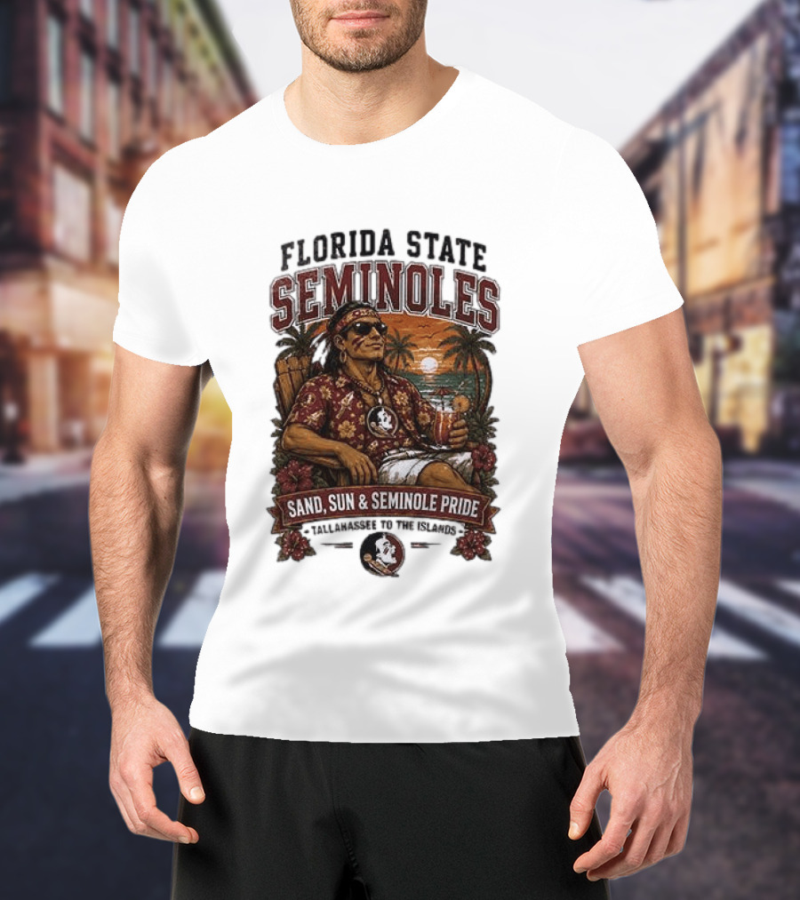 Florida State Seminoles Sand Sun Seminole Pride Tallahassee To The Islands T-Shirt