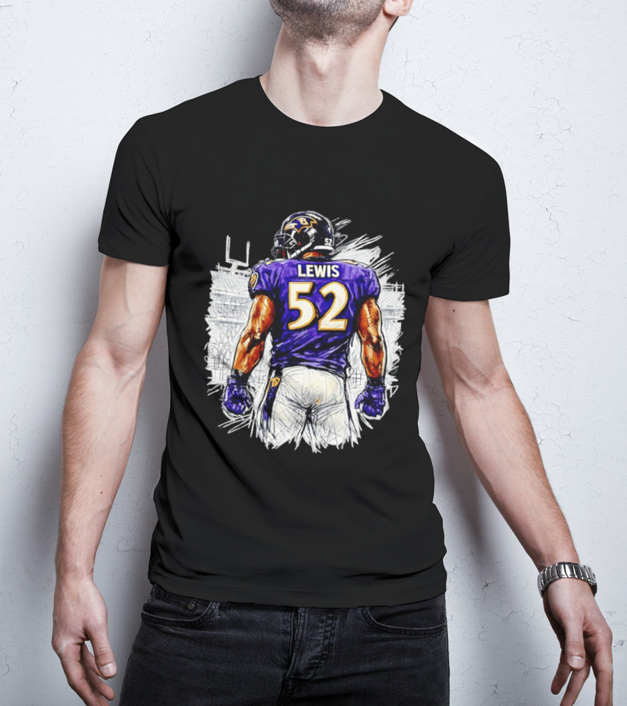 Ray Lewis Baltimore Ravens 52 Lewis Football Legendary Linebacker Ravens NFL Team T-Shirt