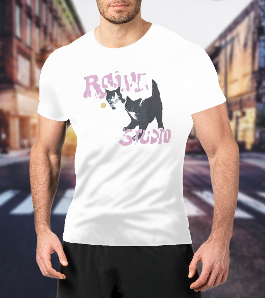 Raive Studio Cats Kitten Playful Black Cat T-Shirt
