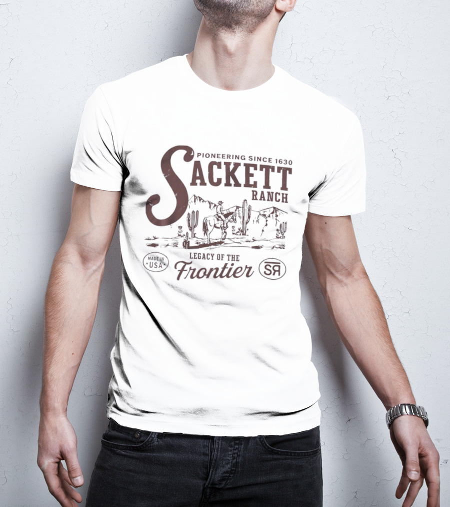 Sackett Ranch Pioneering Since 1630 Legacy Of The Frontier Desert Landscape T-Shirt