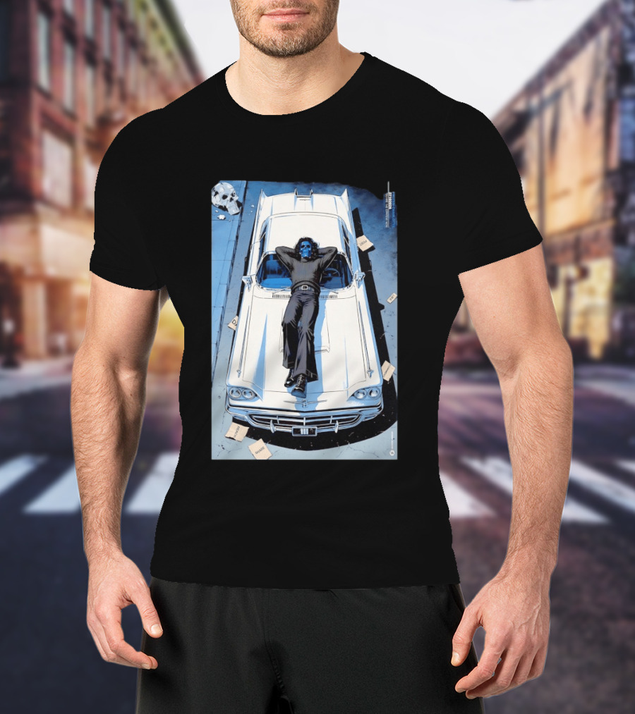 Filter Charlotte You Are The Content Now Tour Blue Skull Man On Classic Car T-Shirt