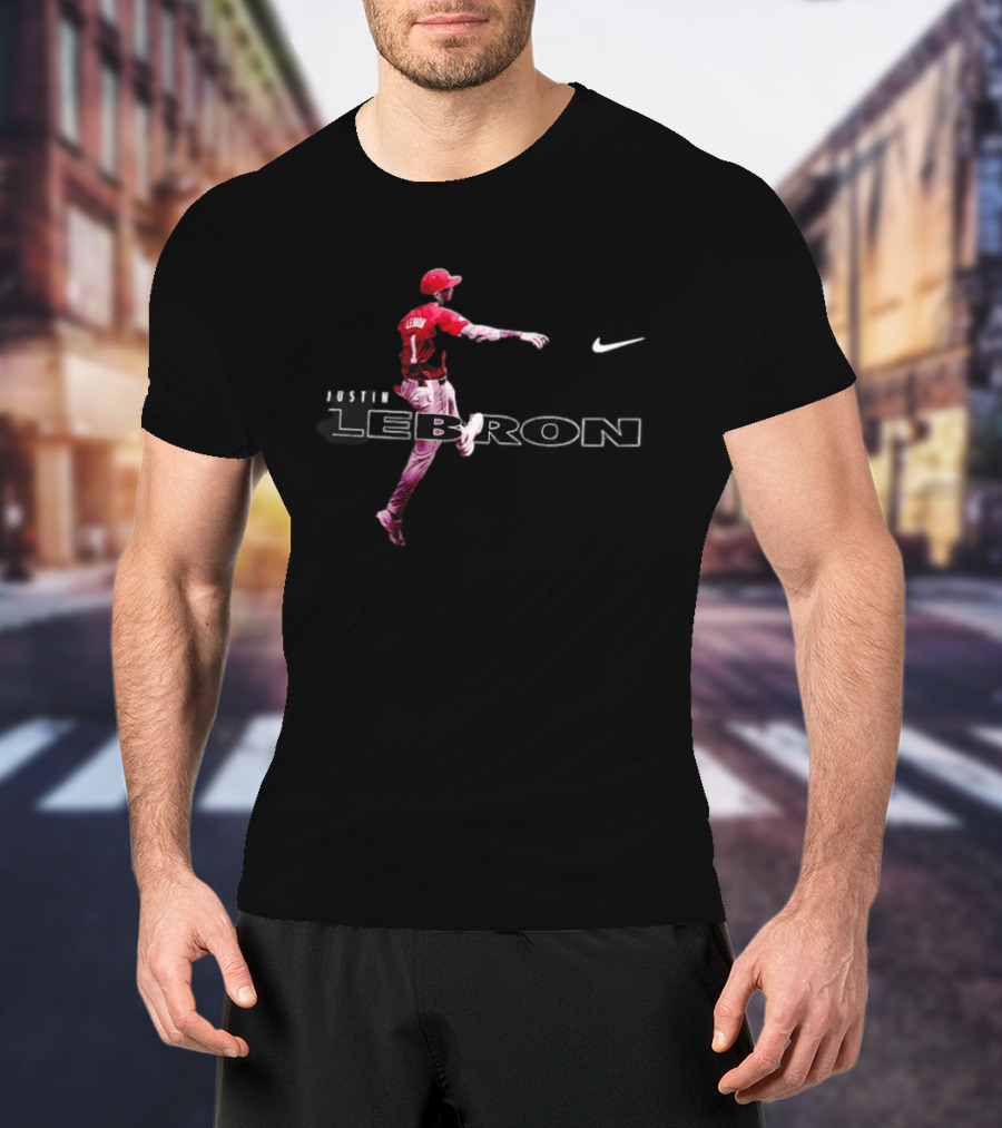 Justin Lebron 1 Baseball Athlete Nike Red Jersey T-Shirt