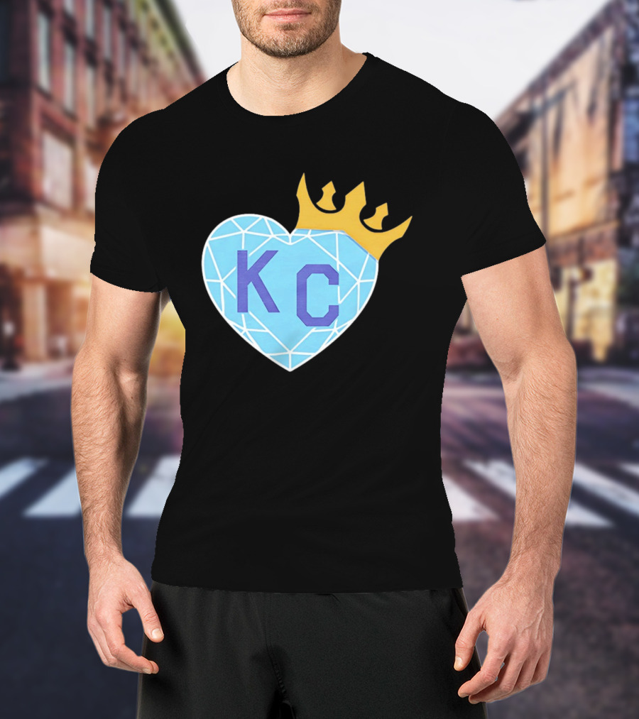 KC Diamond Heart With Golden Crown T-Shirt