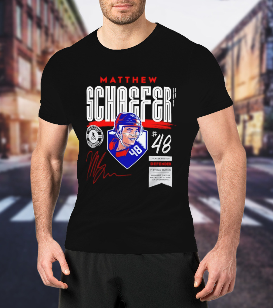 Matthew Schaefer No 48 NHLPA Defender 1st Overall Draft Pick T-Shirt