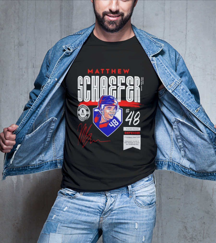 Matthew Schaefer No 48 NHLPA Defender 1st Overall Draft Pick T-Shirt