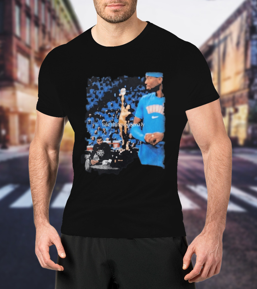 Shai Gilgeous Alexander Take Things Personally Blue Outfit And Black T-Shirt
