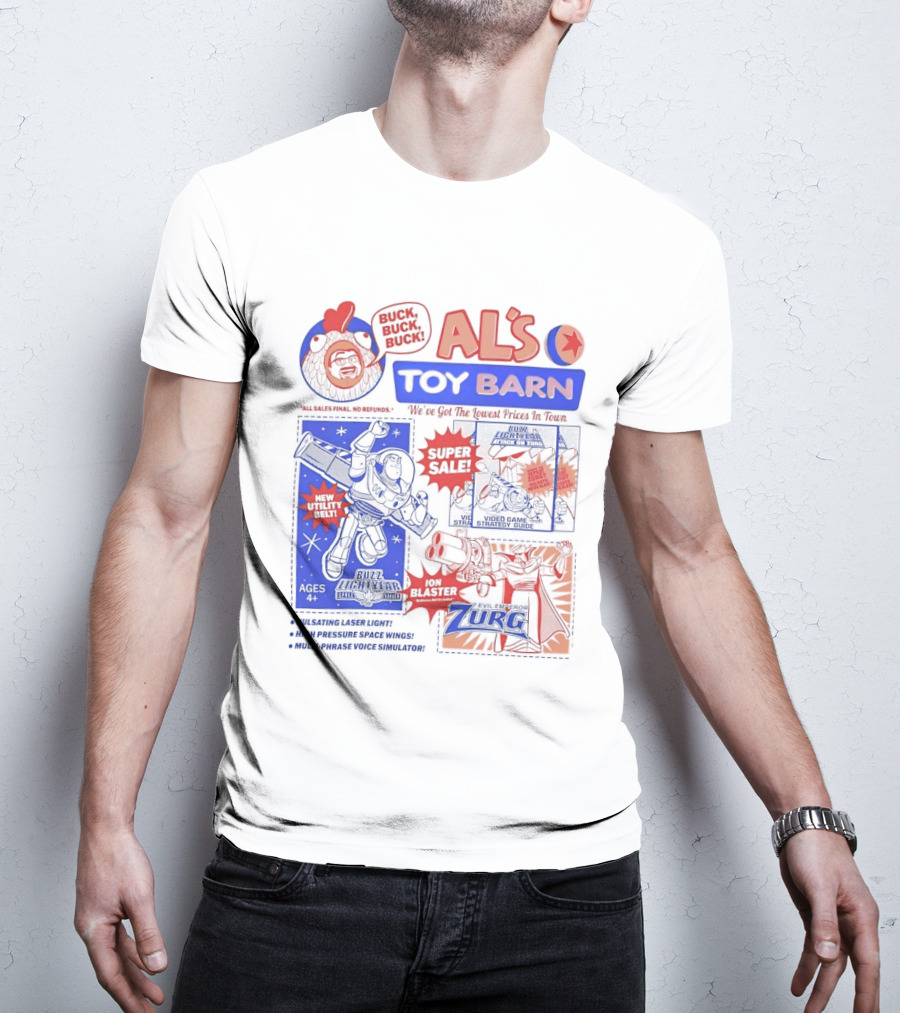 Al's Toy Barn Buzz Lightyear New Utility Belt Emperor Zurg Super Sale T-Shirt