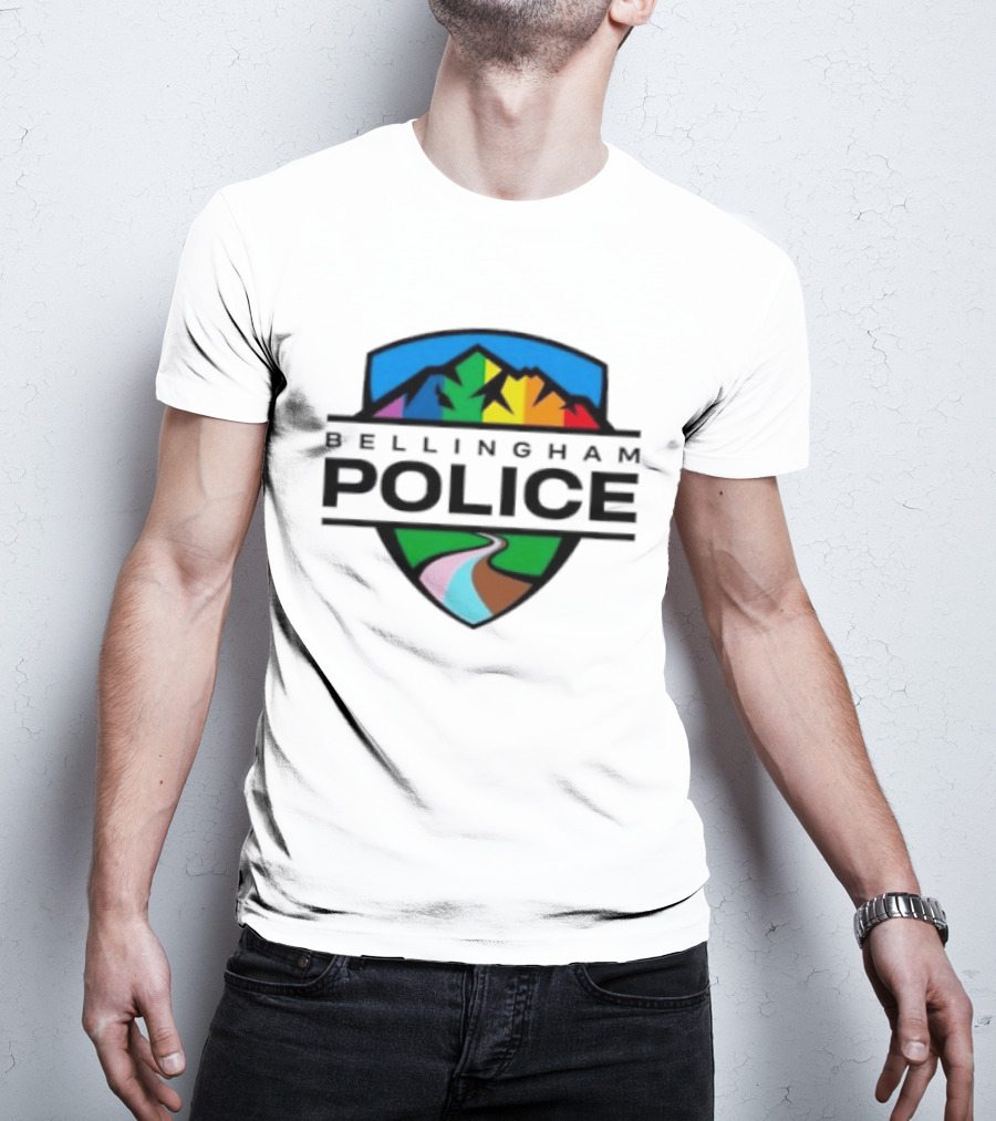 Bellingham Police Pride Mountain Shield LGBTQ Pathway T-Shirt