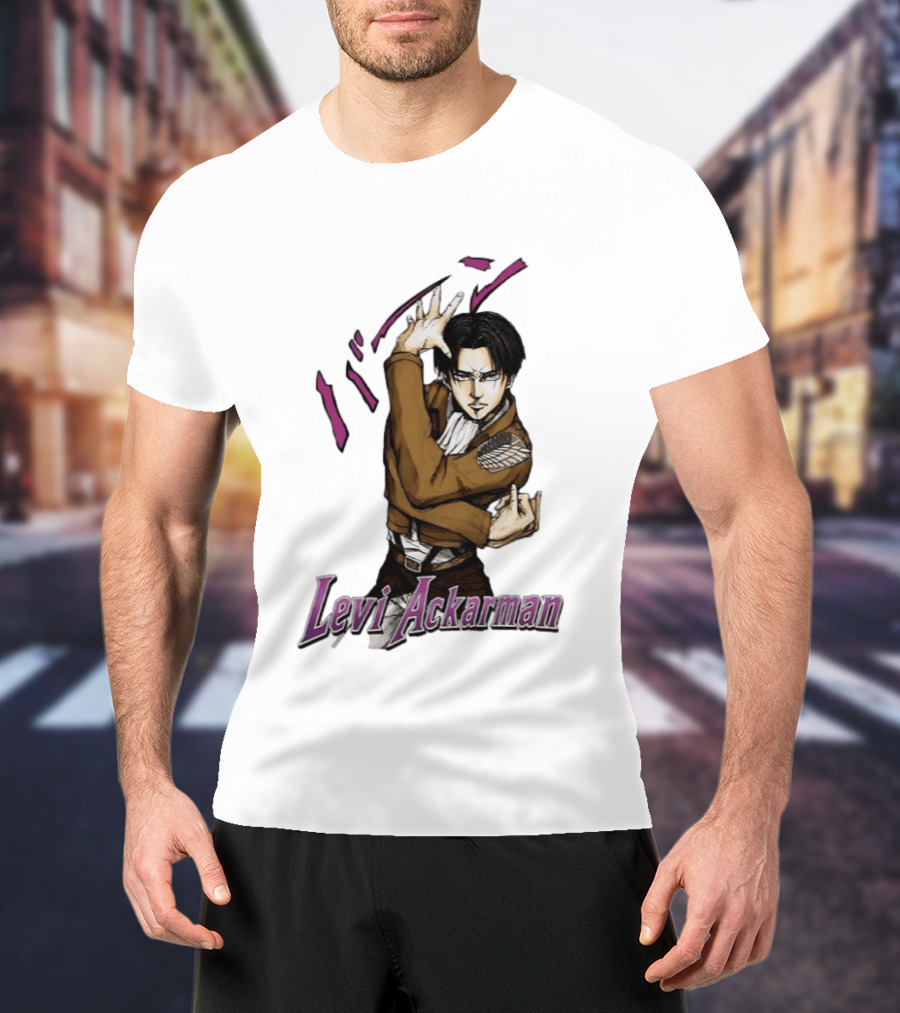 Levi Ackerman Anime Character Pose Attack On Titan Manga T-Shirt