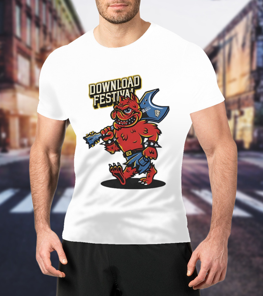 Download Festival Hellhound Character With Guitar T-Shirt