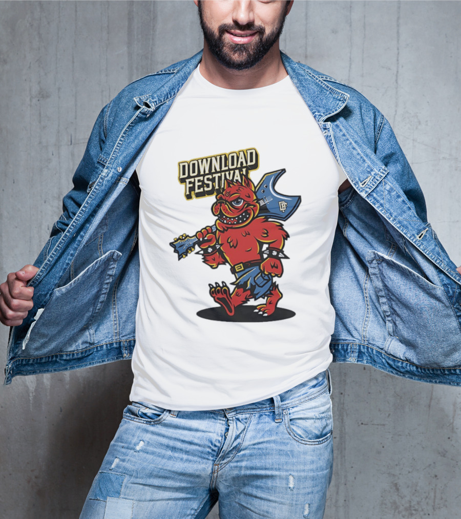 Download Festival Hellhound Character With Guitar T-Shirt