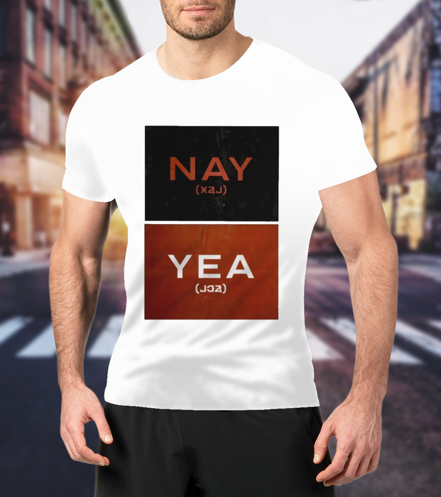 Nay Yea Minimalist Affirmation Negation Optical Illusion T-Shirt