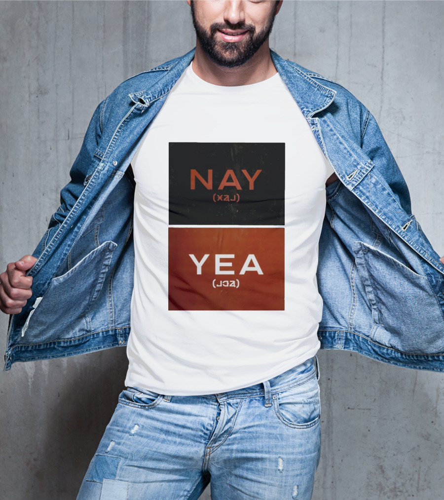 Nay Yea Minimalist Affirmation Negation Optical Illusion T-Shirt