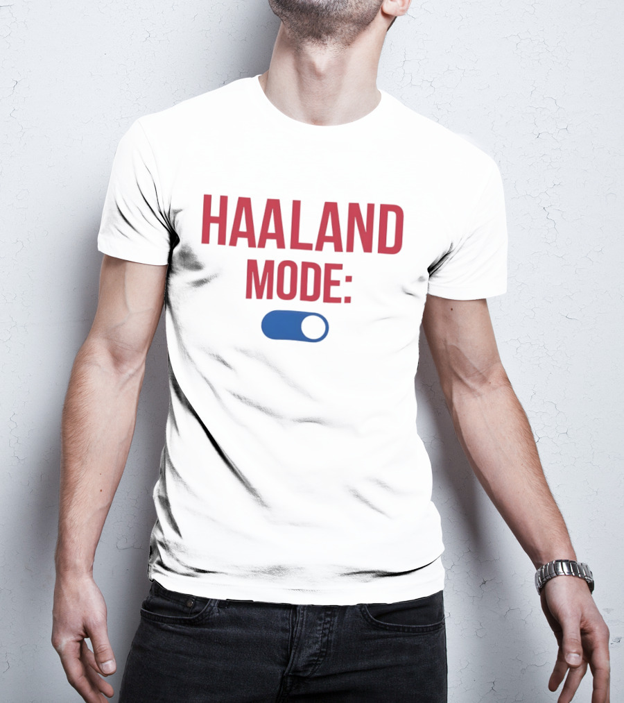 Haaland Mode Toggle Switch Manchester City Blue Red T-Shirt