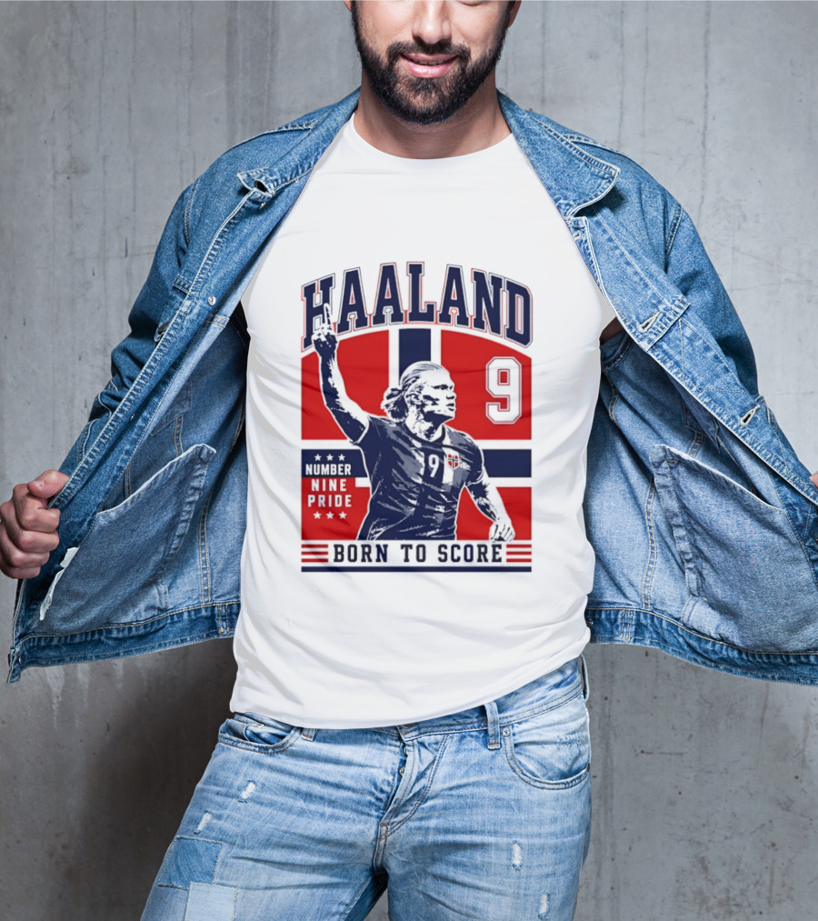Haaland Norway Number Nine Pride Born To Score T-Shirt