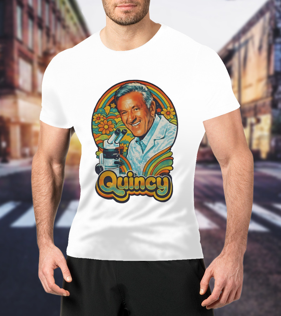 Quincy Scientist Jack Klugman Vintage Retro Flowers And Microscopes T-Shirt