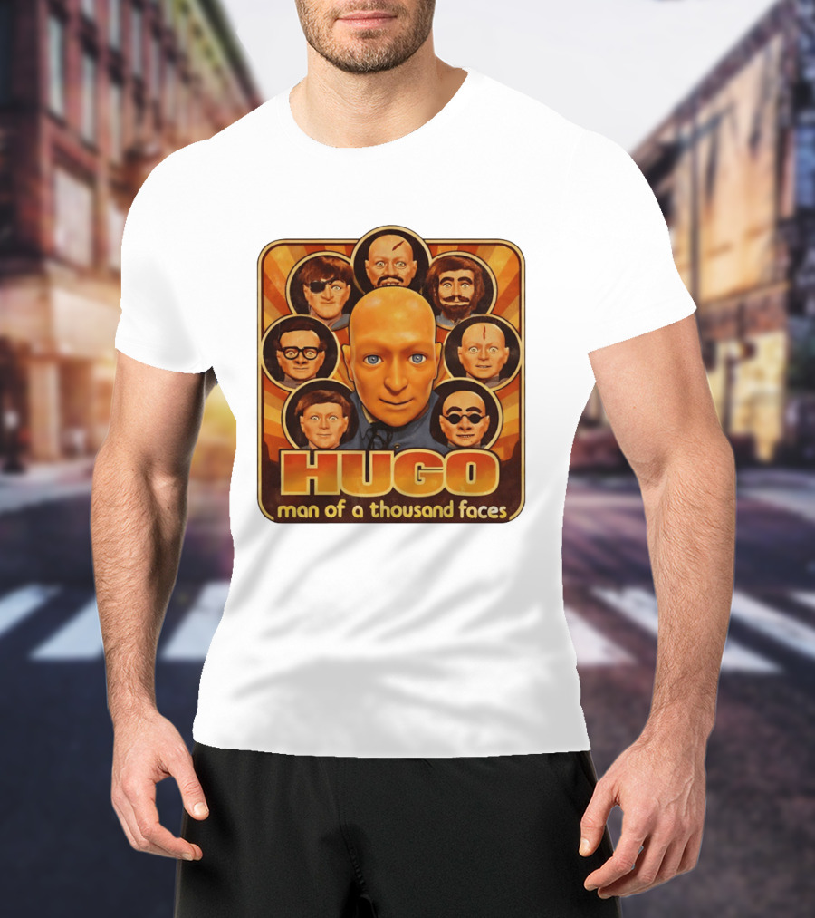 Hugo Man Of A Thousand Faces Ventriloquist Dummy Mask Collection T-Shirt