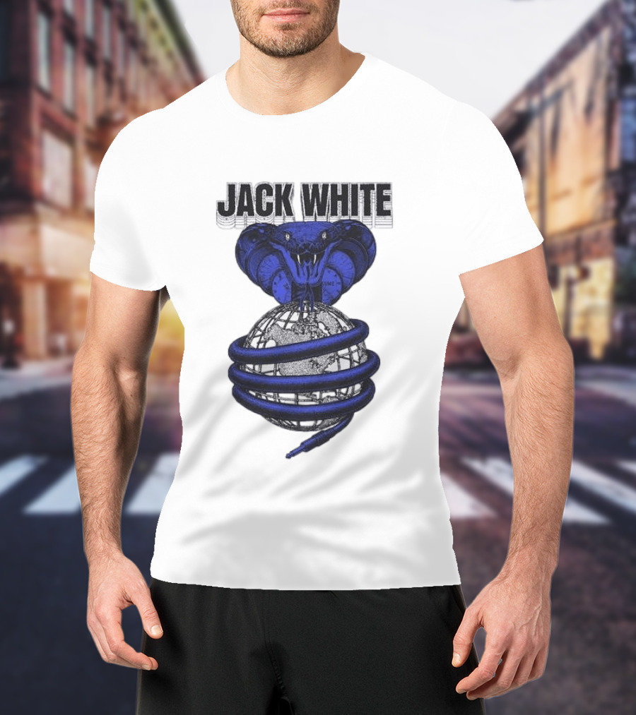 Jack White No Name Tour 2026 Snake Wrapped Around Globe T-Shirt