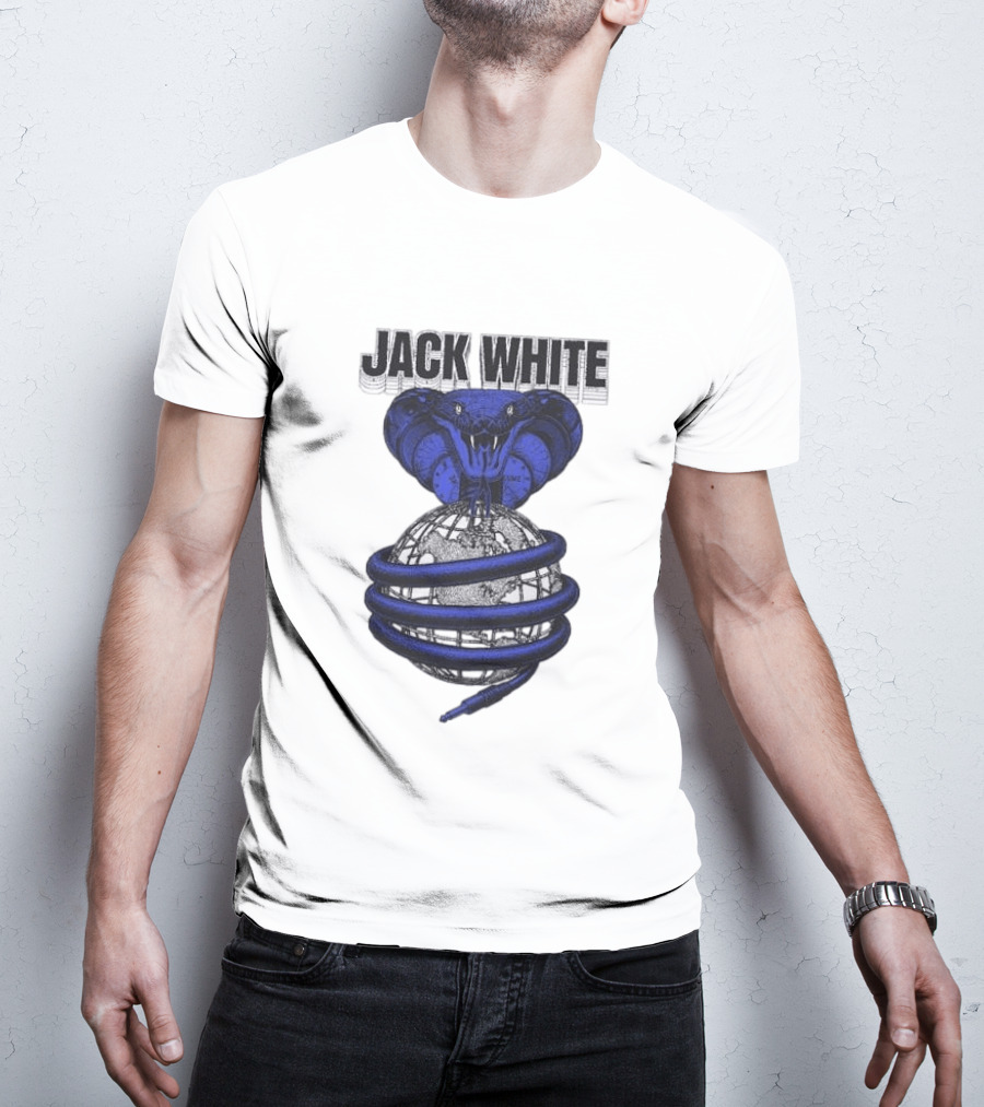 Jack White No Name Tour 2026 Snake Wrapped Around Globe T-Shirt
