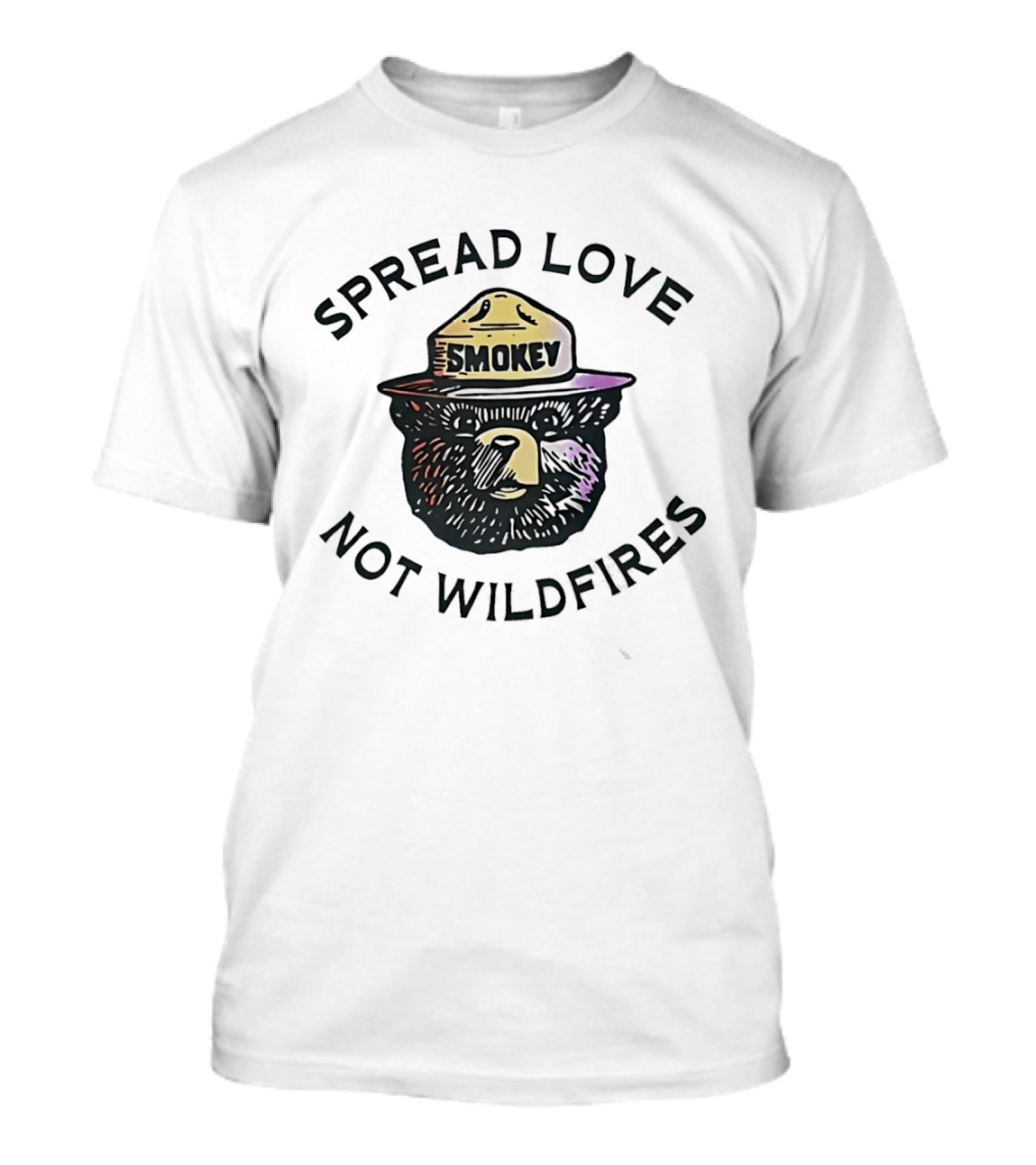 Smokey Bear Spread Love Not Wildfires Forest Fire Prevention Campaign T-Shirt