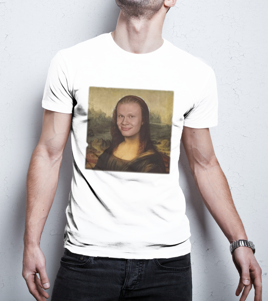 Mona Lisa Erling Haaland Meme Face Fusion T-Shirt