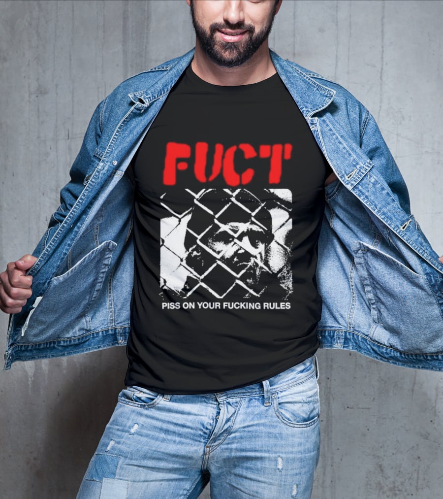 Fuct Piss On Your Fucking Rules Chain Link Fence Streetwear T-Shirt