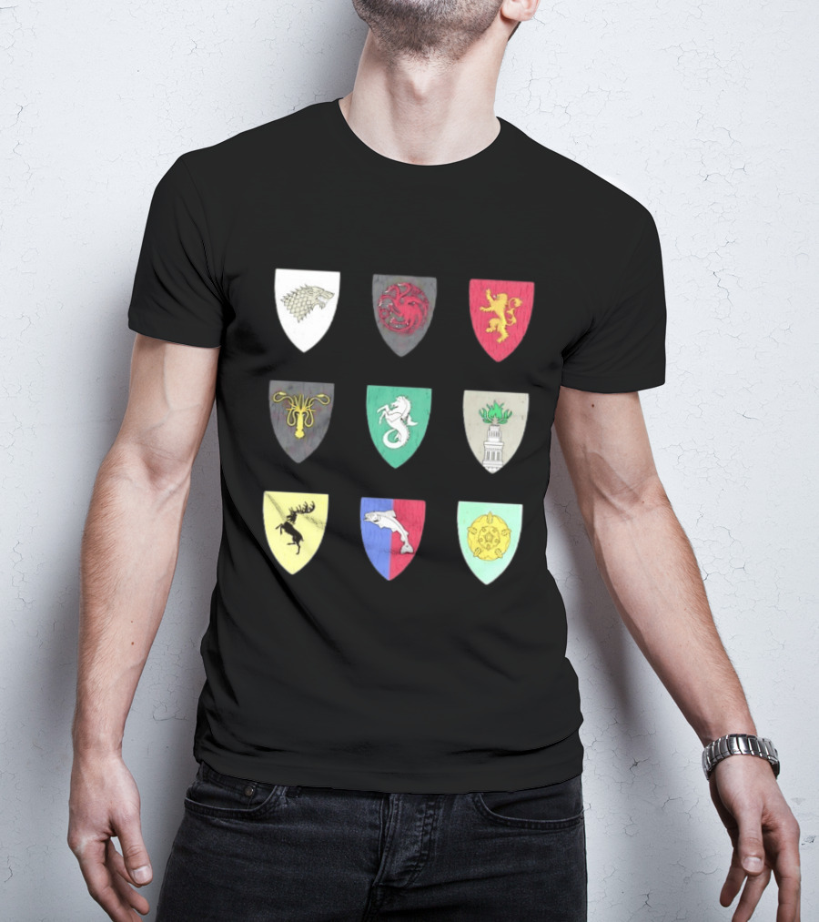 Game Of Thrones Westeros House Sigils Stark Targaryen Lannister Greyjoy Tully Baratheon بأأ** T-Shirt