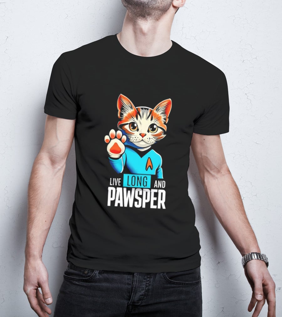 Cat Live Long And Pawsper Fun Feline Cosplay T-Shirt