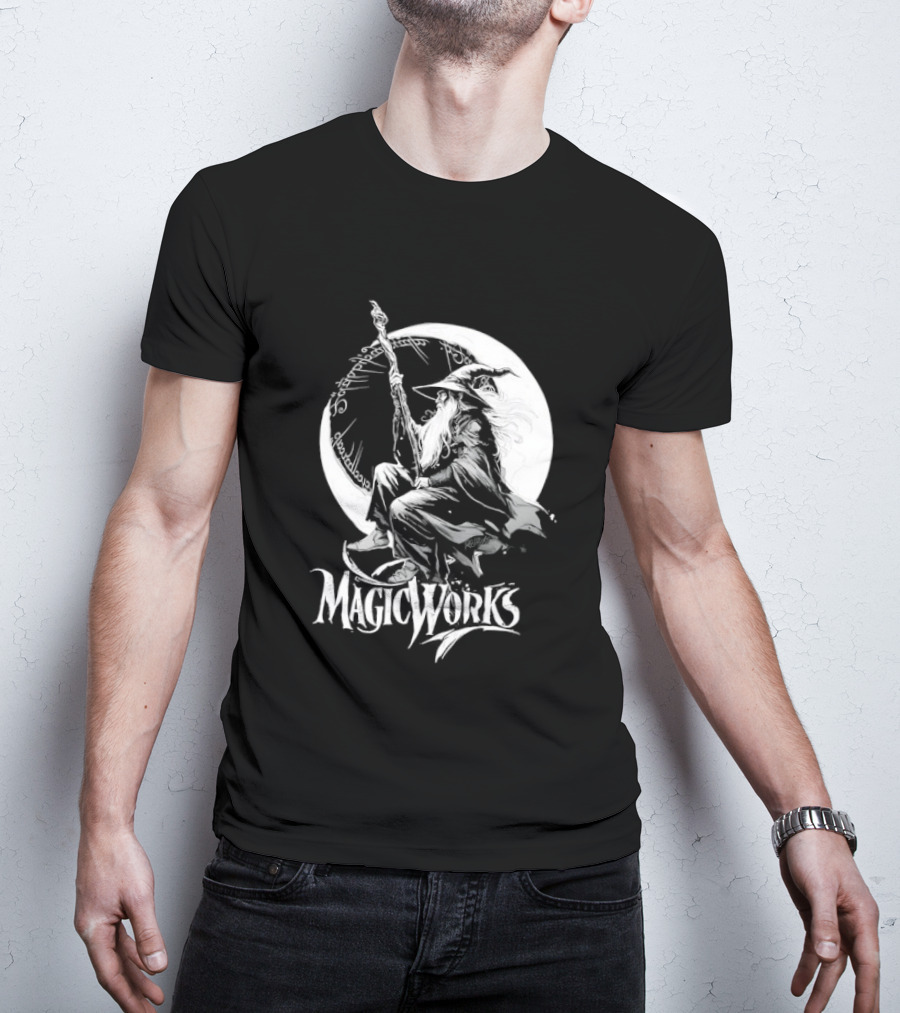 Gandalf Magic Works Lord Of The Rings Wizard Silhouette Moon T-Shirt