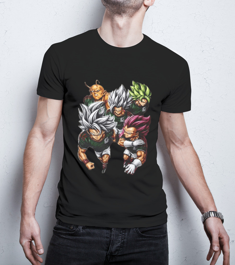 Goku Vegeta Dragon Ball Mexico Soccer Collaboration Game Time Two Sided T-Shirt