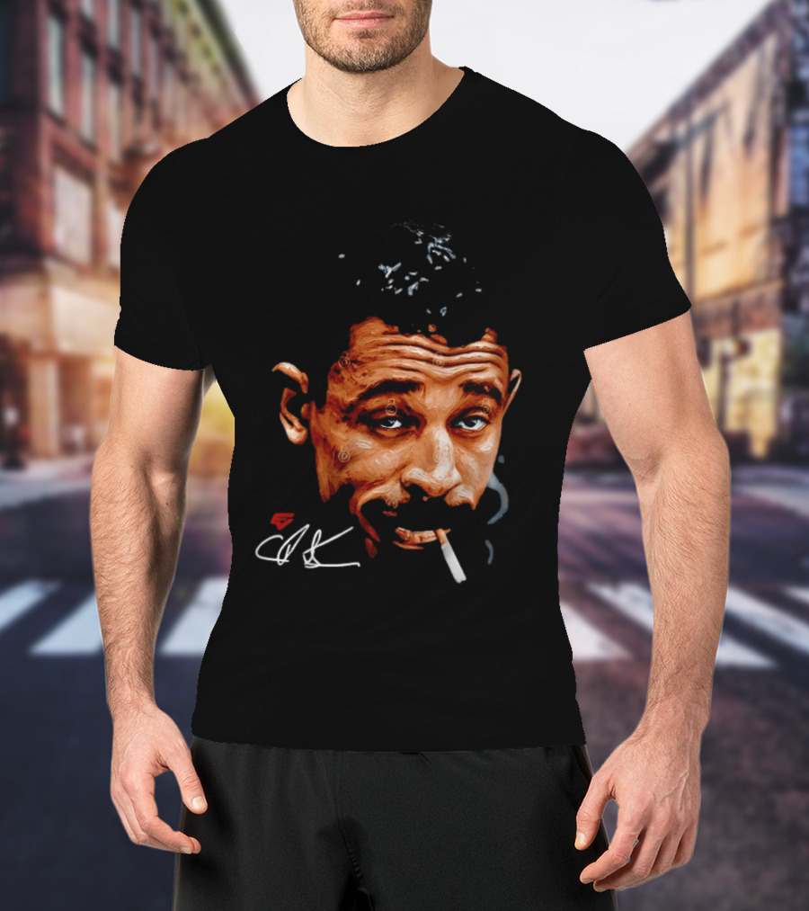 Charles Bukowski Cigarette Artwork CK Signature T-Shirt