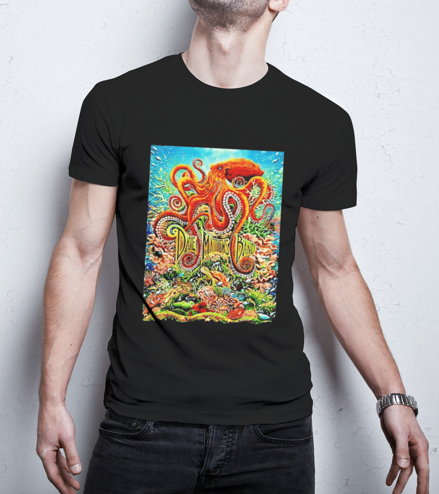 Dave Matthews Band Camden New Freedom Mortgage Pavilion July 11 2026 Colorful Octopus Underwater Scene T-Shirt