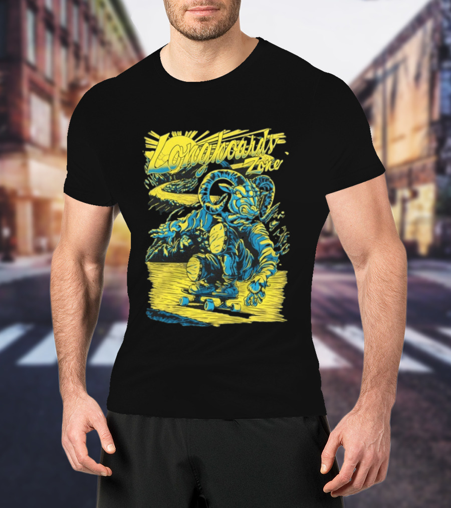 Longboards Zone Goat Downhill Rider Longboarding Adventure T-Shirt