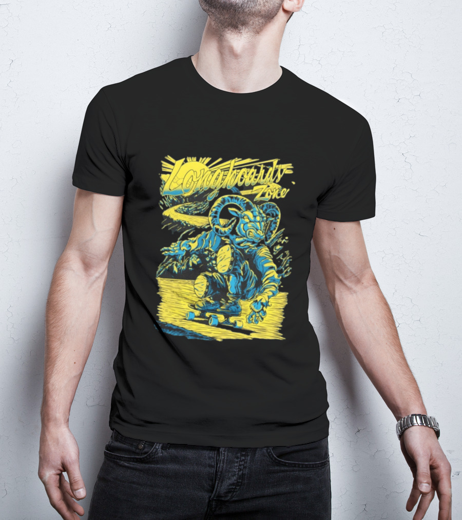 Longboards Zone Goat Downhill Rider Longboarding Adventure T-Shirt