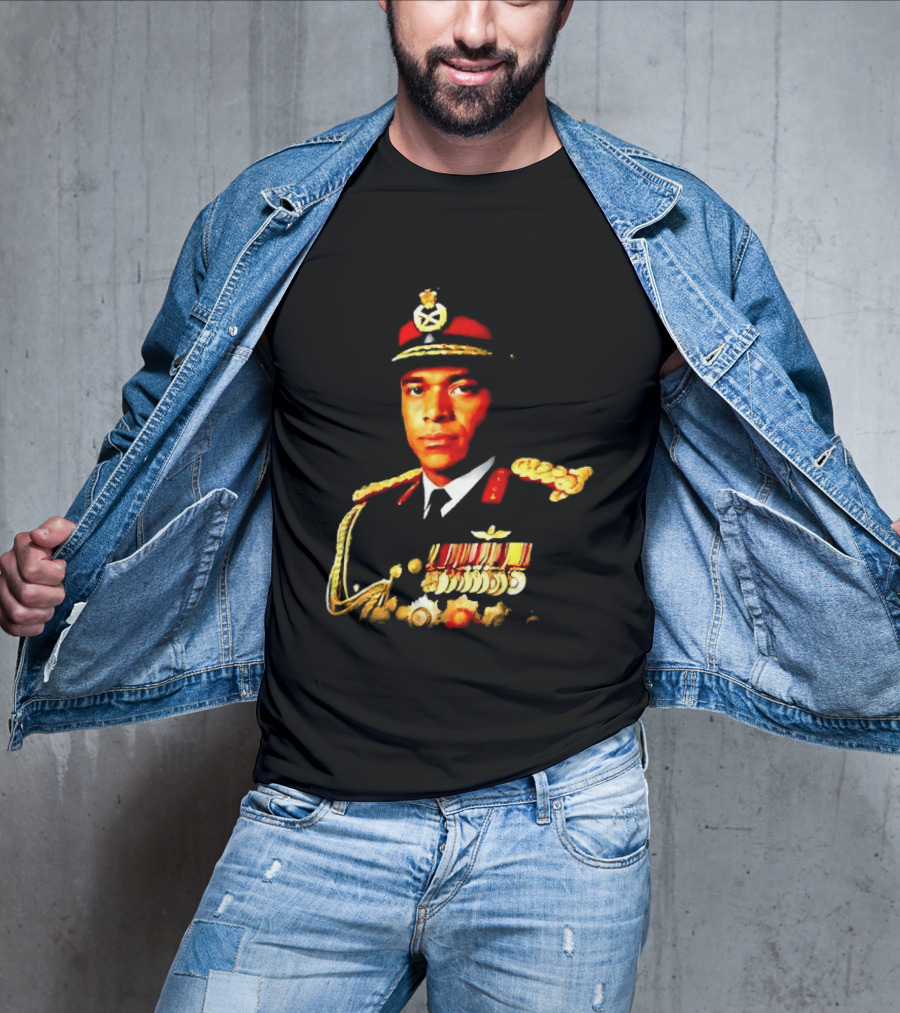 Idi Amin Dada Uganda Military Uniform Medal Illustrative T-Shirt