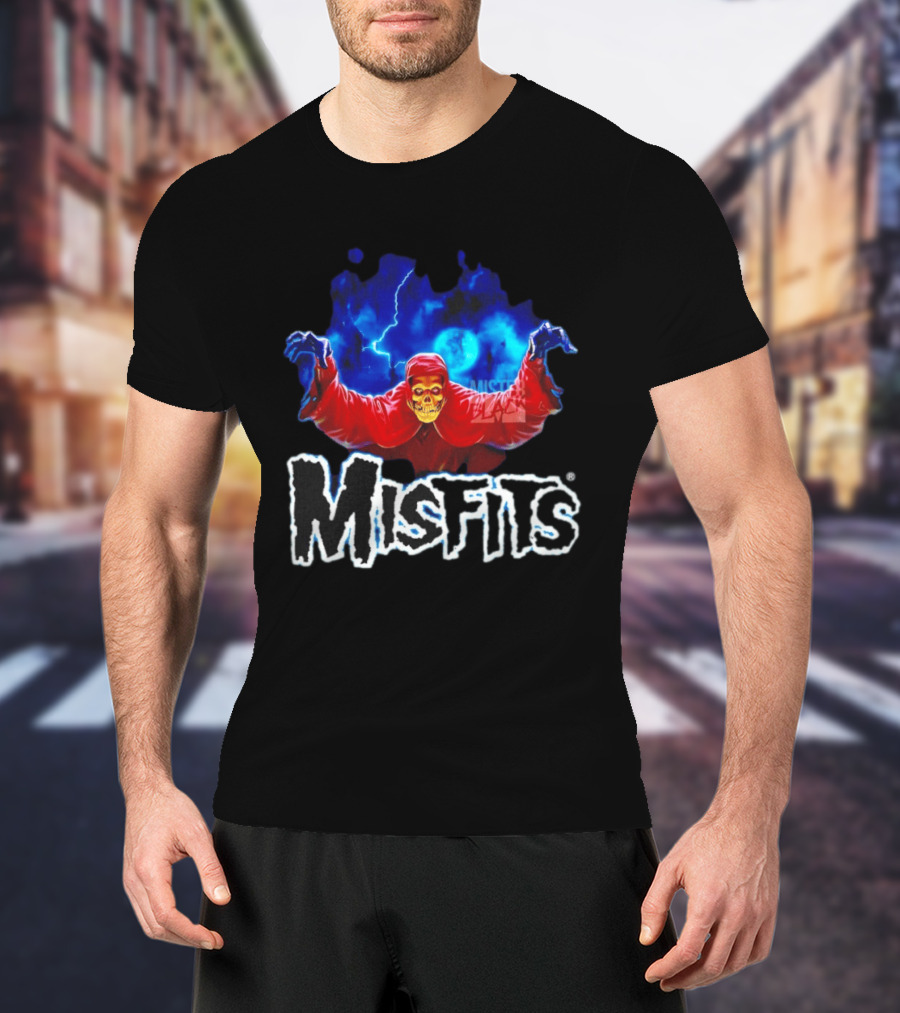 Misfits Crimson Ghost Punk Rock Lightning Glenn Danzig T-Shirt
