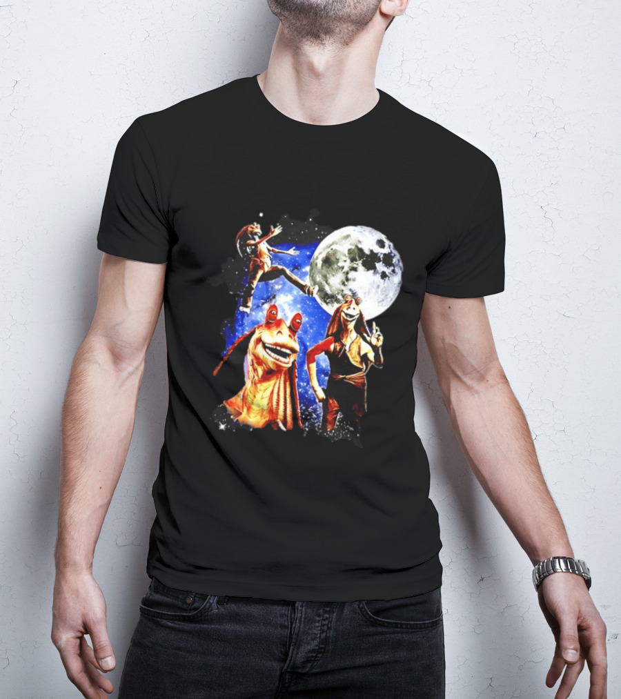 Jar Jar Binks Star Wars Gungan Moon And Space Adventure T-Shirt
