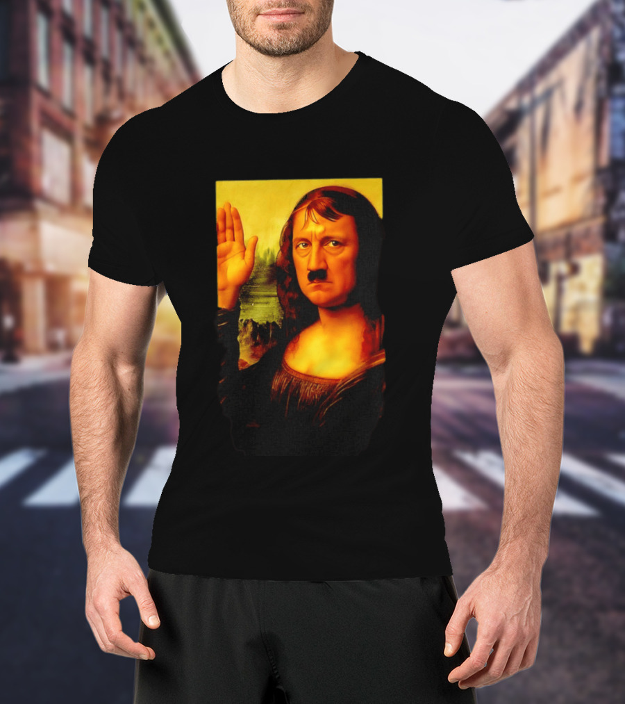 Mona Lisa Hitler Mashup Painting Iconic Fusion T-Shirt