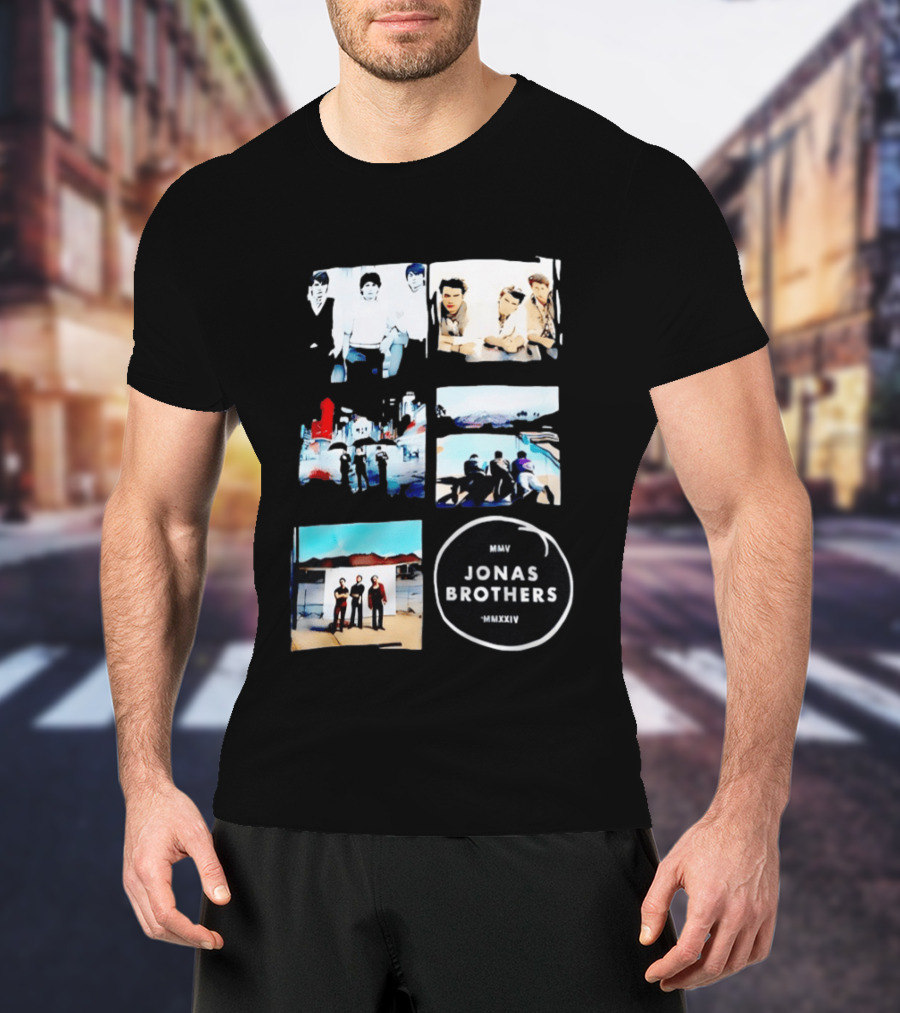 Jonas Brothers Collage MMV MMXXIV Music Band Photos Collection T-Shirt