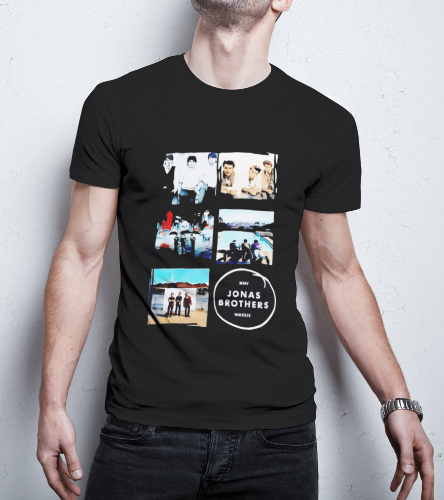 Jonas Brothers Collage MMV MMXXIV Music Band Photos Collection T-Shirt